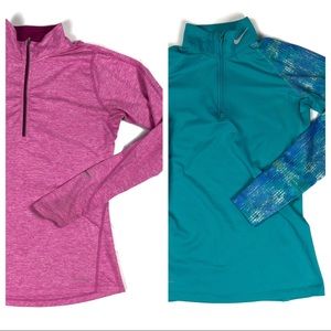 NIKE Long Sleeve 1/4 Zip Running Shirt Bundle S